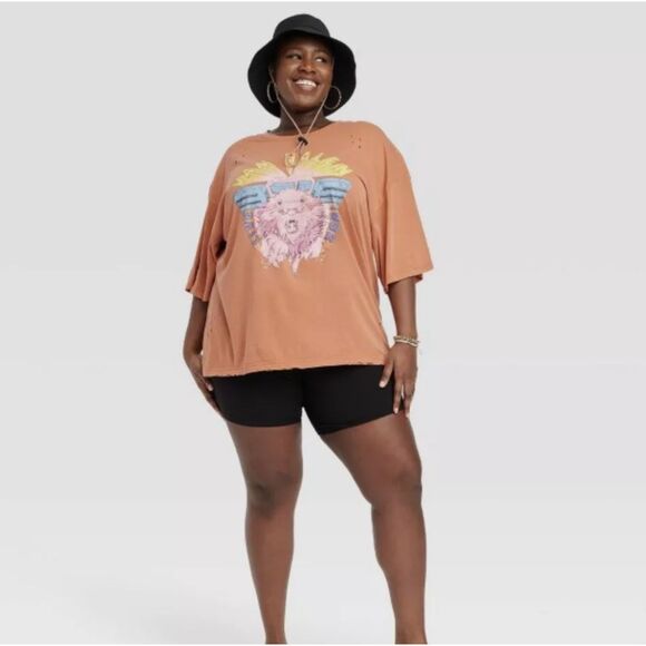 Distressed Women's Van Halen Oversized Graphic T-Shirt with Holes - Small - Picture 2 of 4